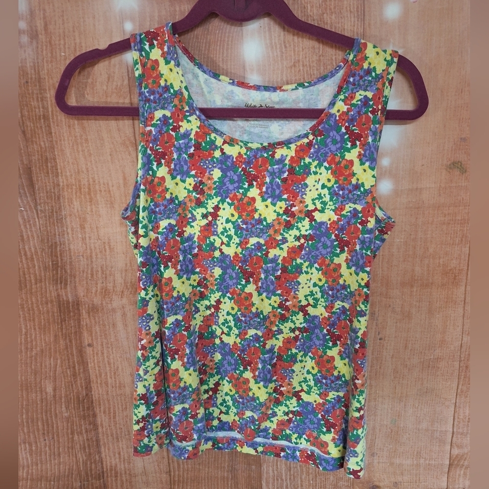 WHITE STAG SIZE SMALL FLORAL PRINT TANK TOP